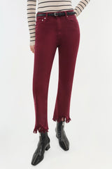 SIMKHAI - River High Rise Straight Jeans - Oxblood