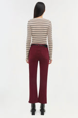 SIMKHAI - River High Rise Straight Jeans - Oxblood