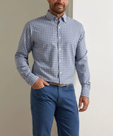 Peter Millar- Oliver Performance Flannel Sport Shirt- Crown Blue