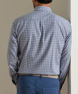 Peter Millar- Oliver Performance Flannel Sport Shirt- Crown Blue