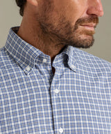 Peter Millar- Oliver Performance Flannel Sport Shirt- Crown Blue