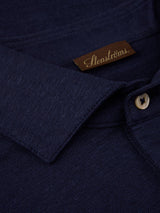 Stenstroms Men's Polo Shirt Linen Stretch in Navy