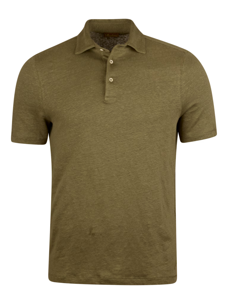 Stenstroms Polo Shirt Linen Stretch in Green