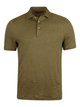 Stenstroms Polo Shirt Linen Stretch in Green