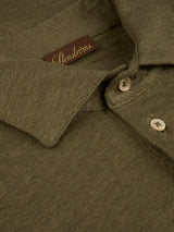 Stenstroms Polo Shirt Linen Stretch in Green