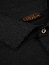 Stenstroms Men's Polo Shirt Linen Stretch in Black
