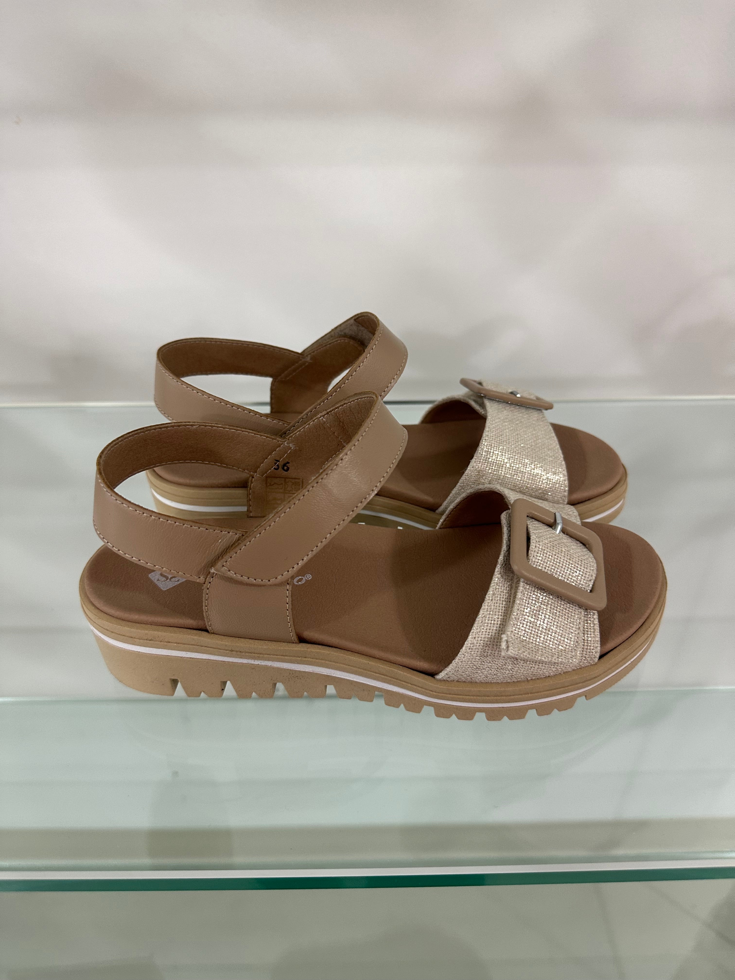 PieSanto - Joia Lame Hielo Sandal - Beige