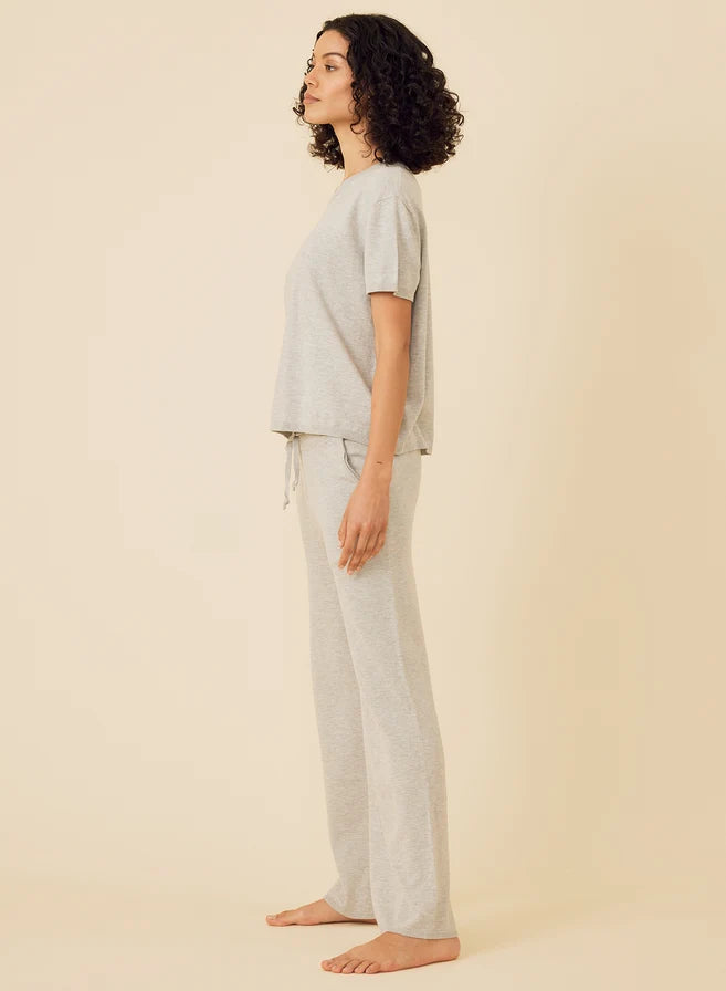 One Grey Day- Bianca Wide Leg Pant- Heather Grey