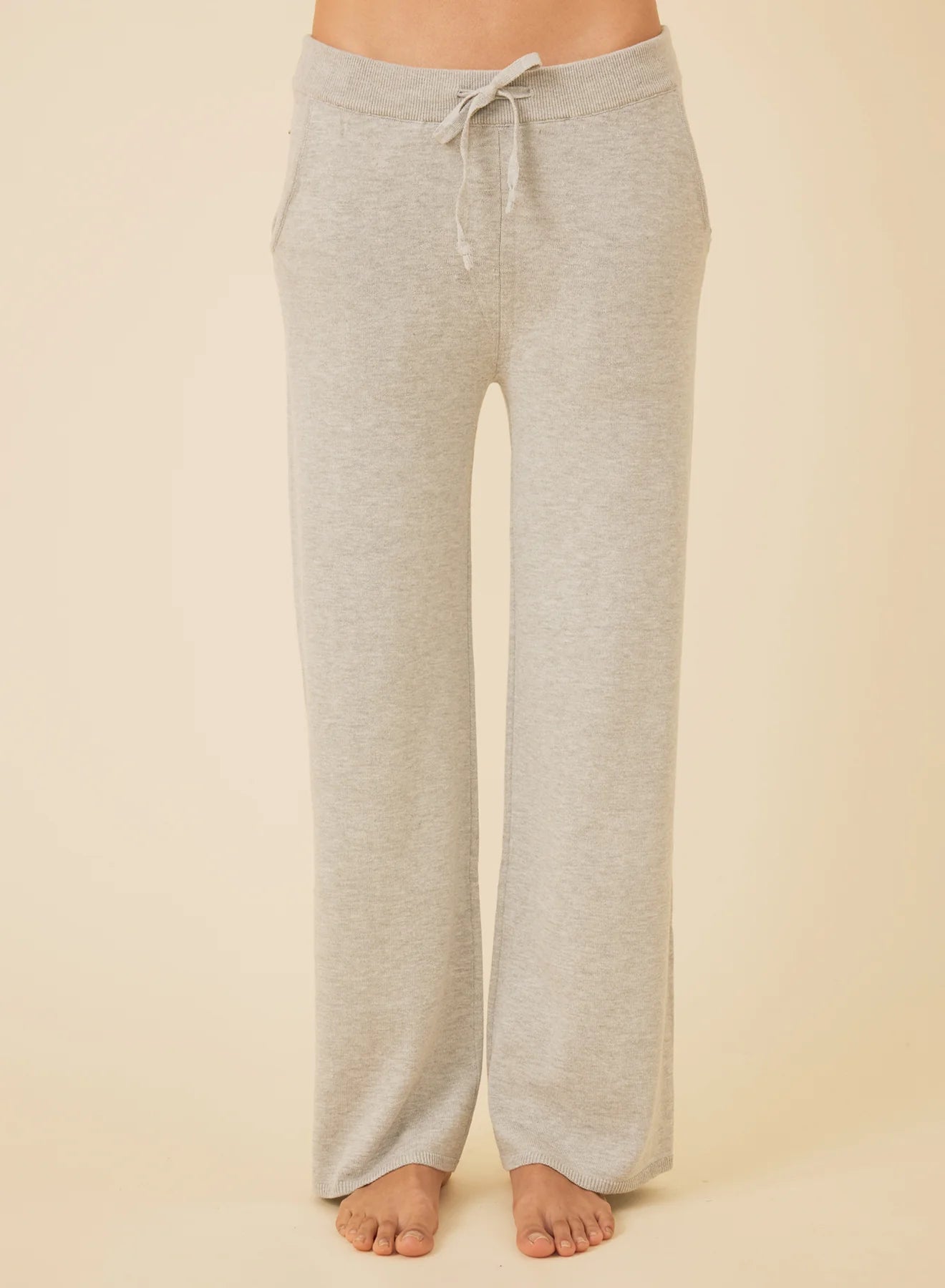 One Grey Day- Bianca Wide Leg Pant- Heather Grey