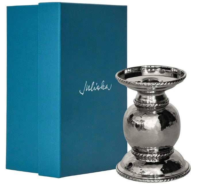 Juliska - Graham 5" Pillar/Taper Candle Holder - Silver
