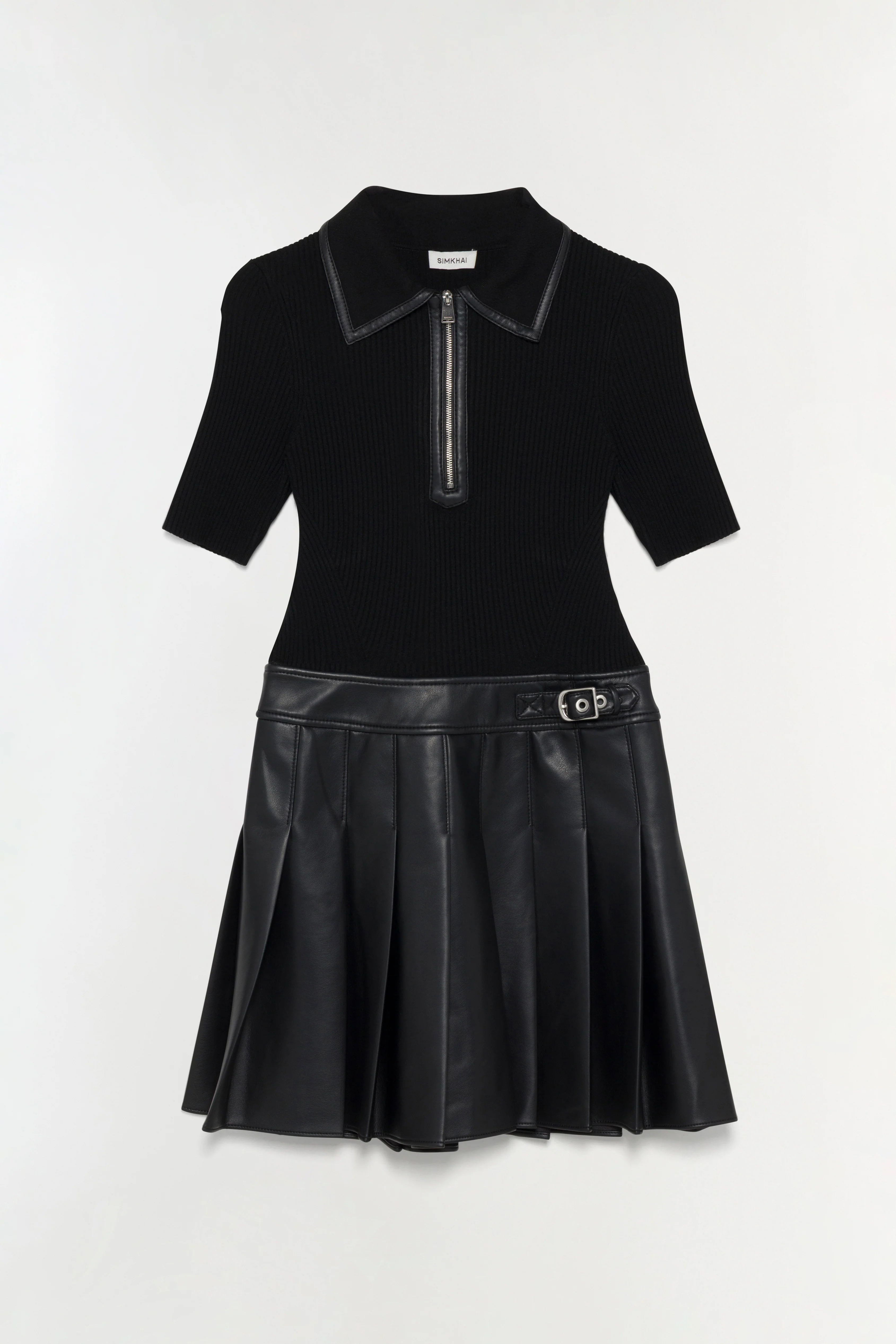 Simkhai Lillie Knit Combo Dress - Black