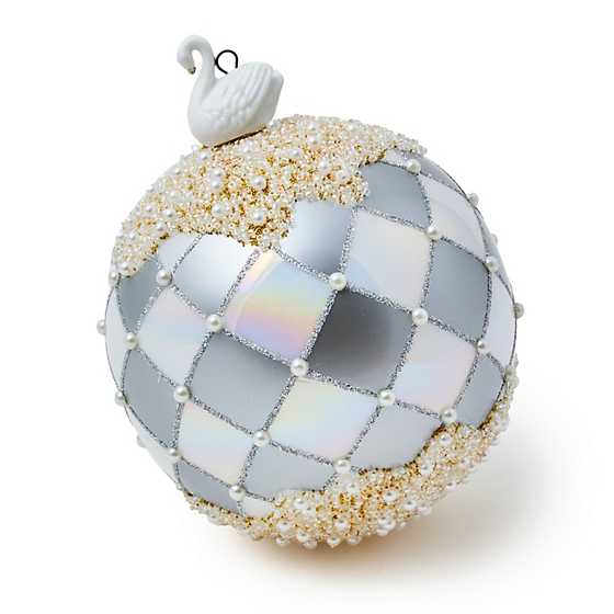 MacKenzie-Childs - Crystal Palace Swan Jumbo Glass Ball Ornament