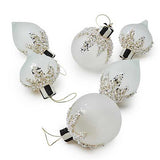 MacKenzie-Childs - Crystal Palace Pearl Assorted Glass Ornaments, Set of 6