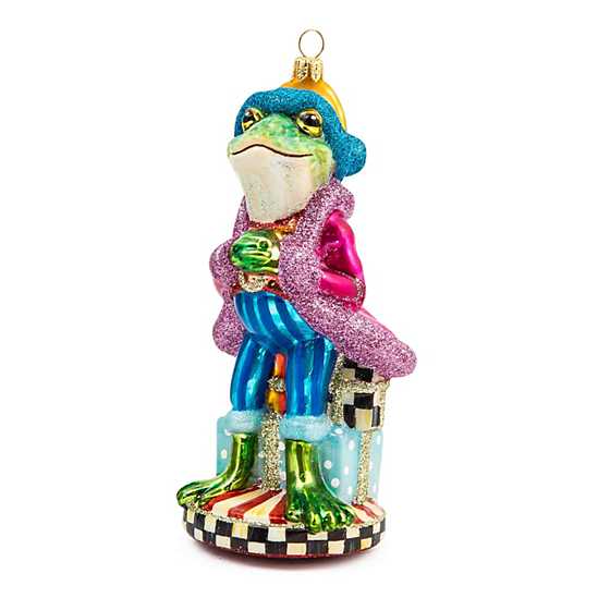 Mackenzie Childs - Granny Kitsch Frog Glass Ornament