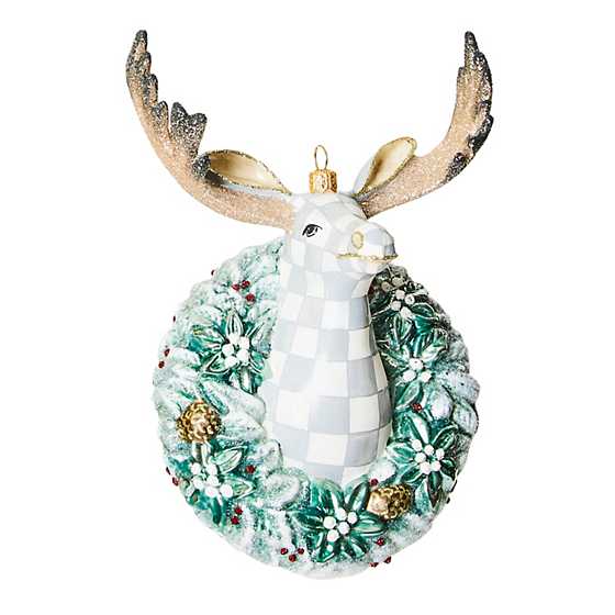 Mackenzie Childs - Farmhouse Moose Glass Ornament