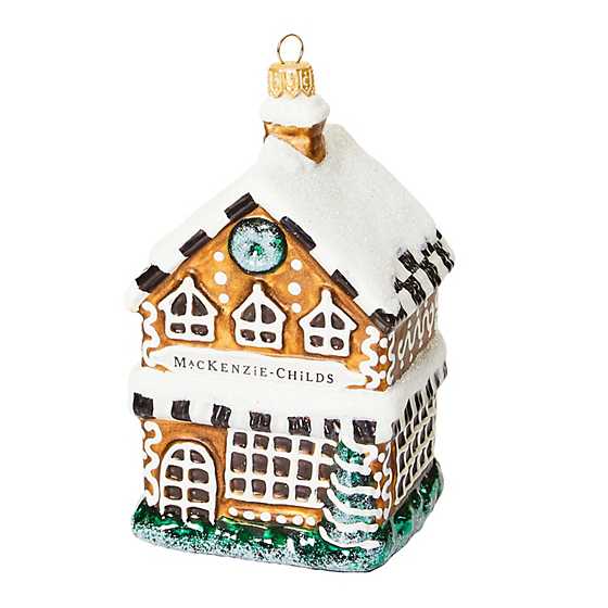 MacKenzie-Childs - Gingerbread Farmhouse Glass Ornament