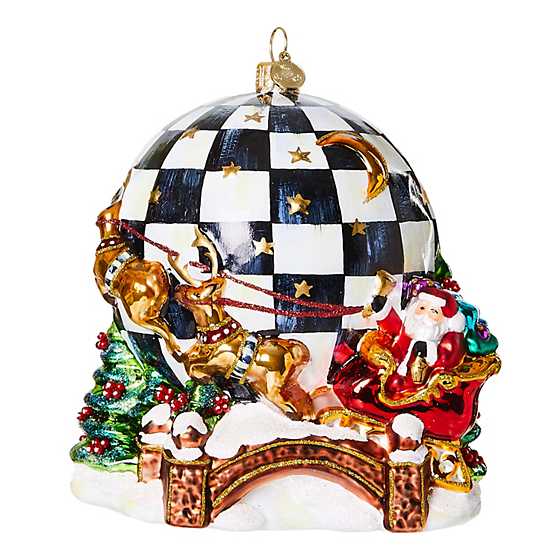 Mackenzie Childs - Around The World Santa Glass Ornament