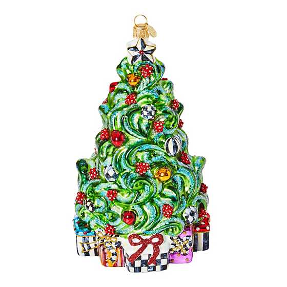 Mackenzie Childs - Classic Courtly Christmas Tree Glass Ornament