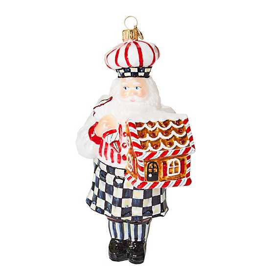 MacKenzie-Childs - Bake Shop Pastry Santa Glass Ornament