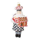 MacKenzie-Childs - Bake Shop Pastry Santa Glass Ornament