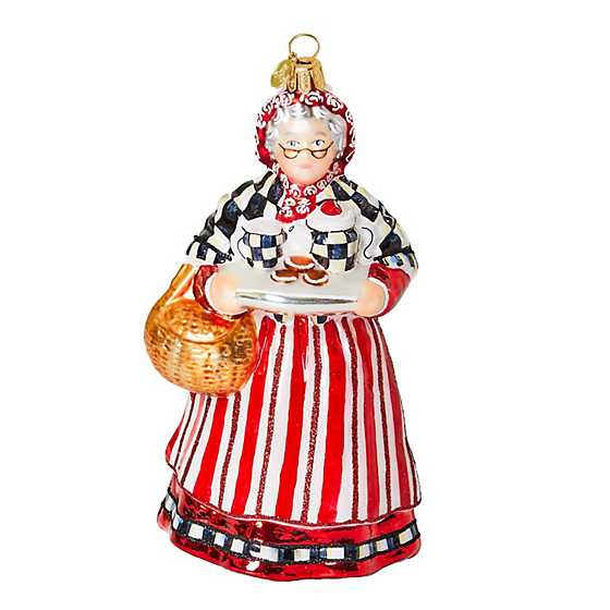 Mackenzie Childs - Bake Shop Mrs. Claus Glass Ornament