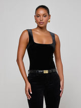 L'agence Molly Square Neck Bodysuit Black