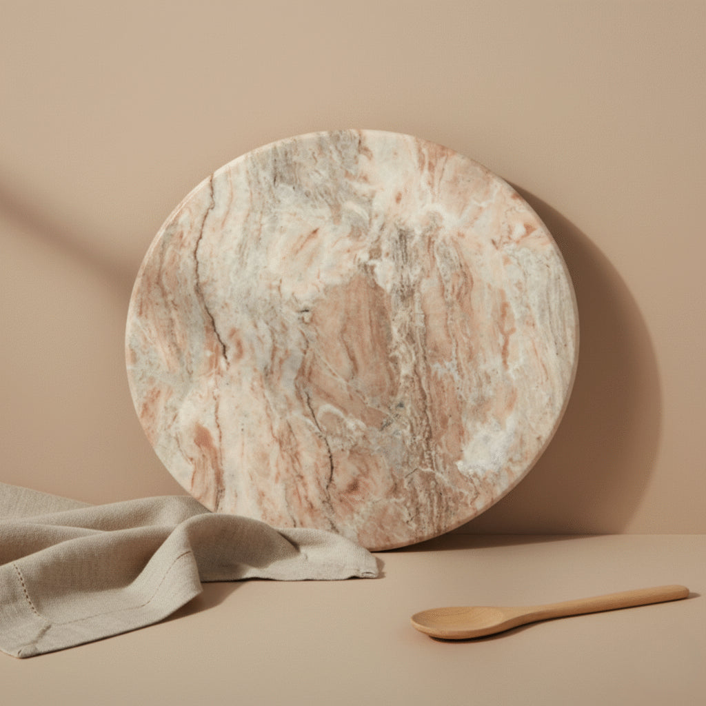 Be Home Waterfall Marble Oversized Round Board