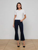 L'AGENCE Women's Stormy SS Crop T-Shirt in White
