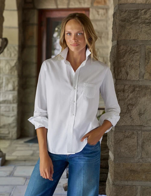 Frank & Eileen - Eileen Regenerative Cotton Relaxed Button Up Shirt - White