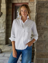 Frank & Eileen - Eileen Regenerative Cotton Relaxed Button Up Shirt - White