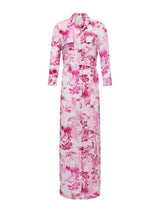 L Agence Cameron long shirt Dress white pink