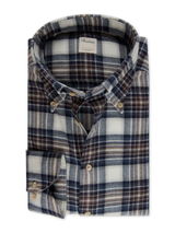 Stenstrom - Navy Checked Flannel Shirt