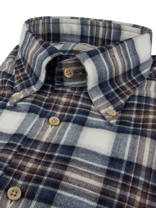 Stenstrom - Navy Checked Flannel Shirt