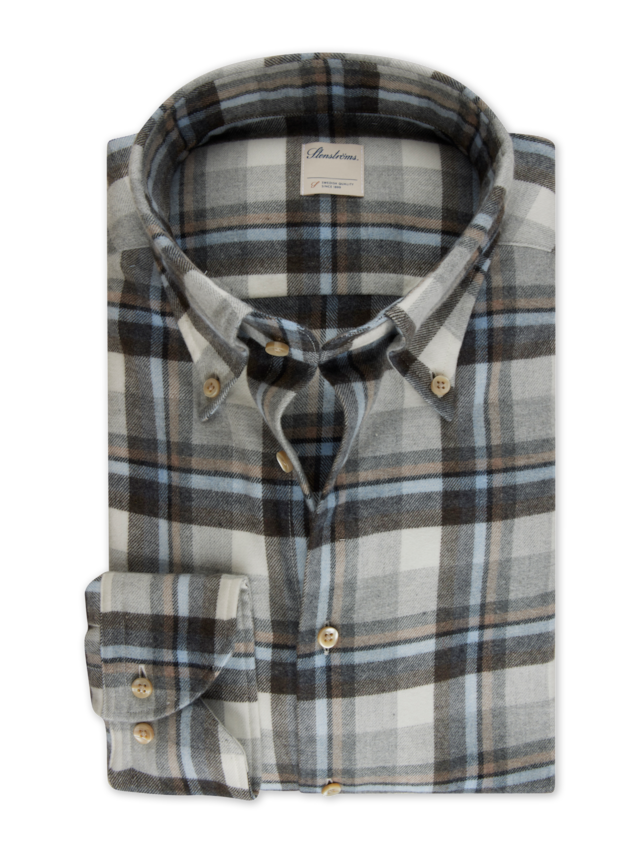 Stenstrom - Light blue Checked Flannel Shirt