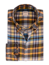 Stenstrom - Dark yellow Checked Flannel Shirt