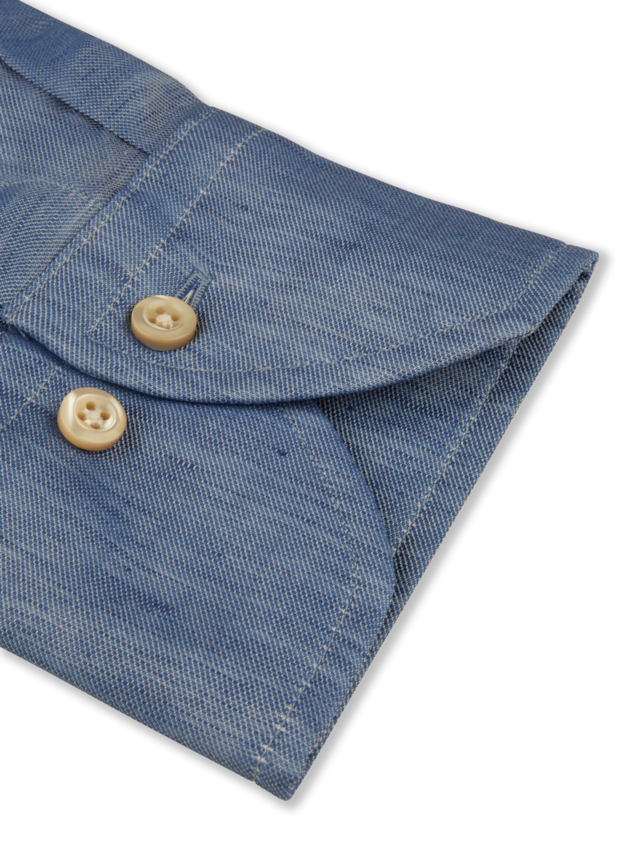 Stenstroms - Cotton/Linen Twill Shirt - Blue