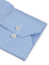 Stenstroms - Fitted Body Twill Shirt - Blue Pattern