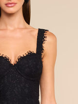 L'AGENCE- Sutton Lace Maxi Dress- Black
