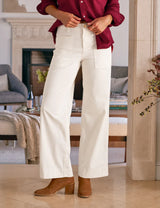 Frank & Eileen Limerick Wide Leg Pant - Chalk
