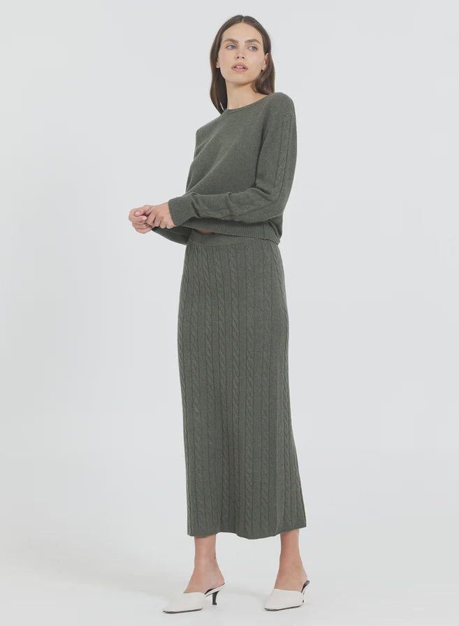 One Grey Day - Jane Cable Skirt - Fir
