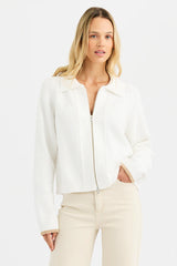 One Grey Day - Mare Zip Jacket - Ivory Combo