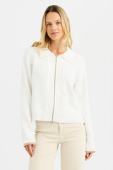 One Grey Day - Mare Zip Jacket - Ivory Combo