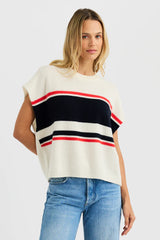 One Grey Day - Shelly Cashmere Tee - Ecru Combo