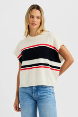 One Grey Day - Shelly Cashmere Tee - Ecru Combo