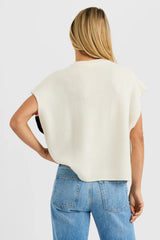 One Grey Day - Shelly Cashmere Tee - Ecru Combo