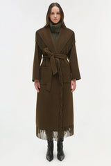 SIMKHAI Carrie Fring Coat - Alligator