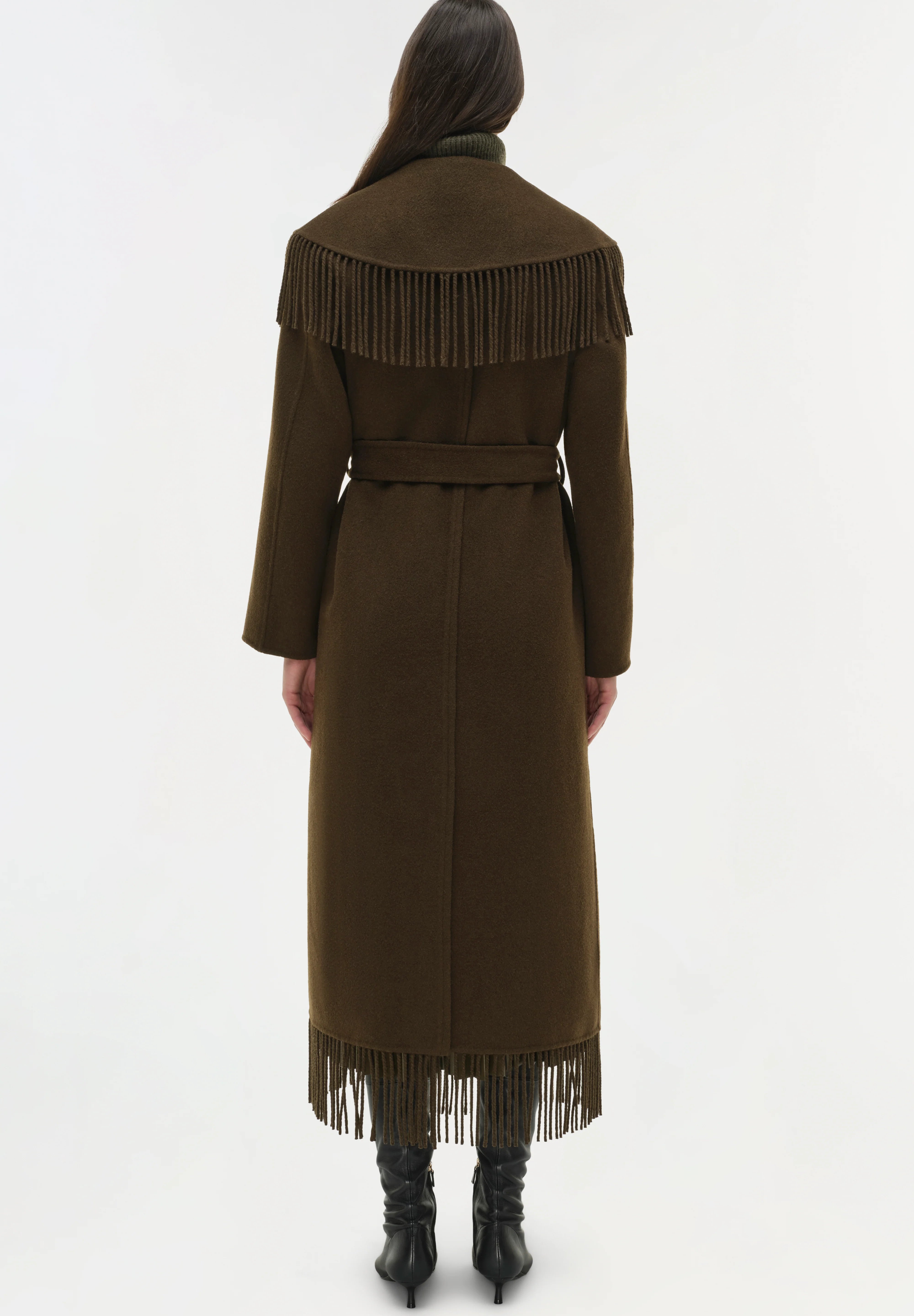 SIMKHAI Carrie Fring Coat - Alligator