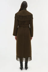 SIMKHAI Carrie Fring Coat - Alligator
