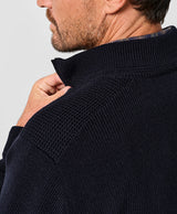 David Donahue- Aviator Sweater Jacket- Navy