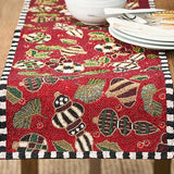 MacKenzie-Childs - Deck the Halls Red Beaded Table Runner